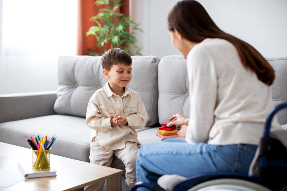 mother communicating to child